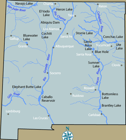Lakes In New Mexico Map New Mexico Lakes | New Mexico Kiteboarding