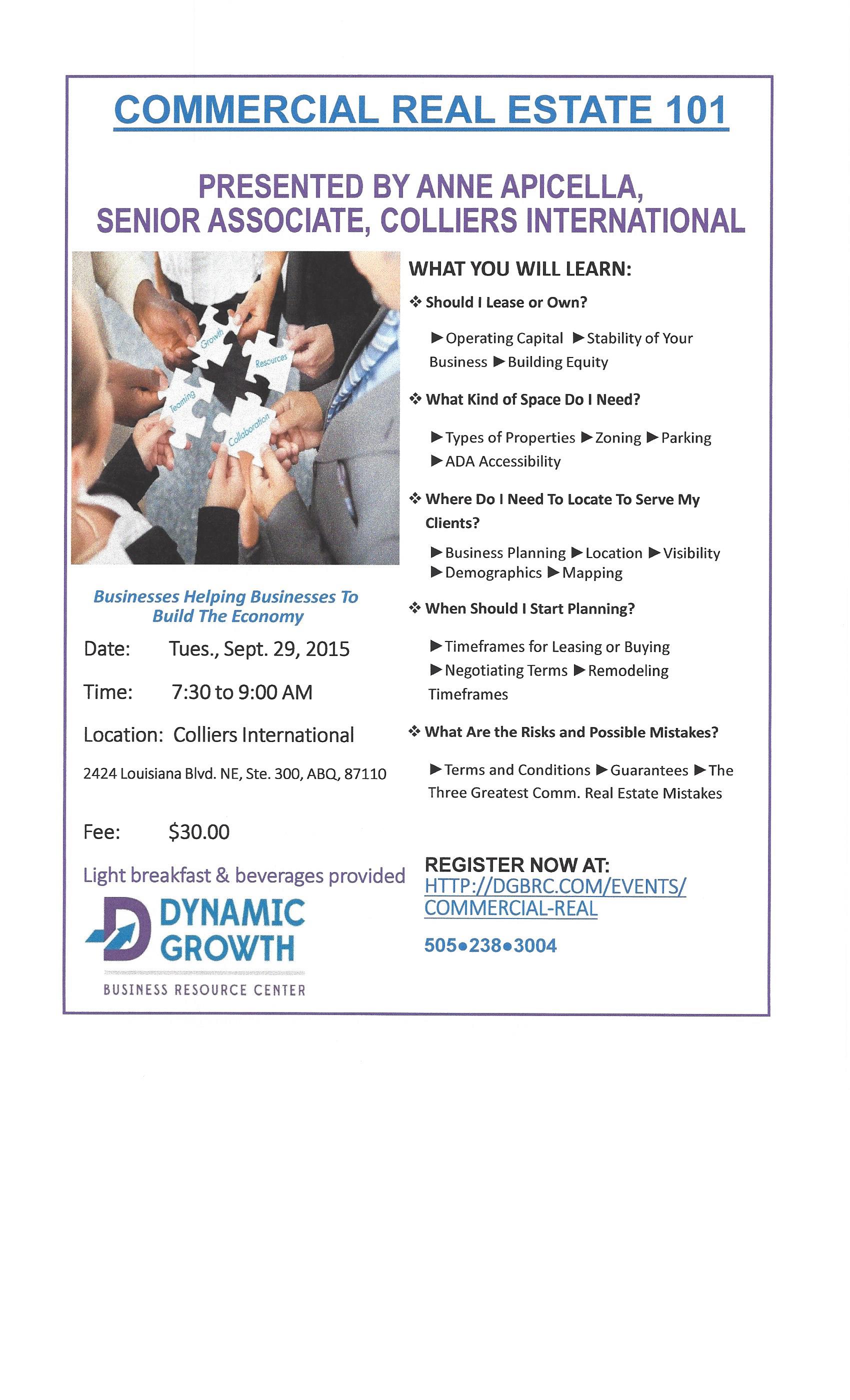 COMMERCIAL REAL ESTATE 101 New Mexico Technology Council