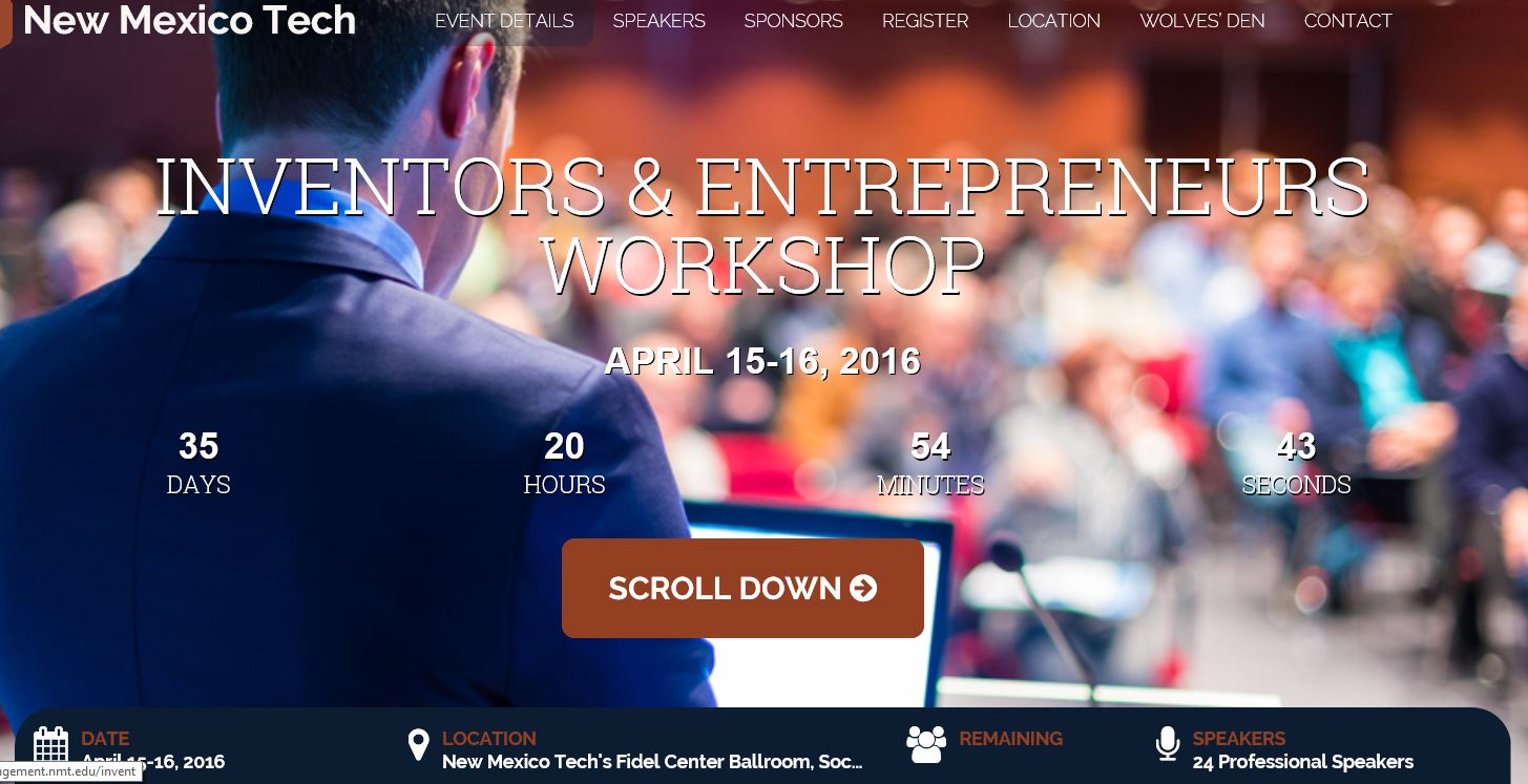 New Mexico Tech First Annual Inventors and Entrepreneurs Conference