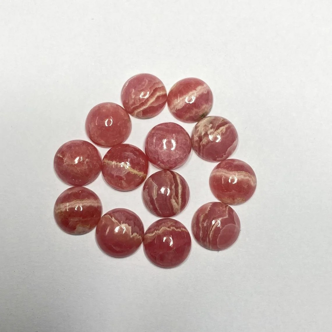 10mm Natural Rhodochrosite Round Cabochon Loose Gemstone