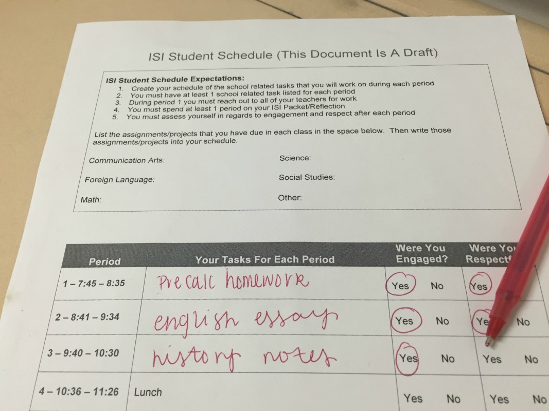 Inschool suspension policy toughened The North Star