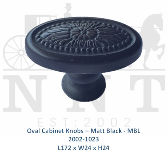 Oval Knobs Matt Black MBL 20021023
