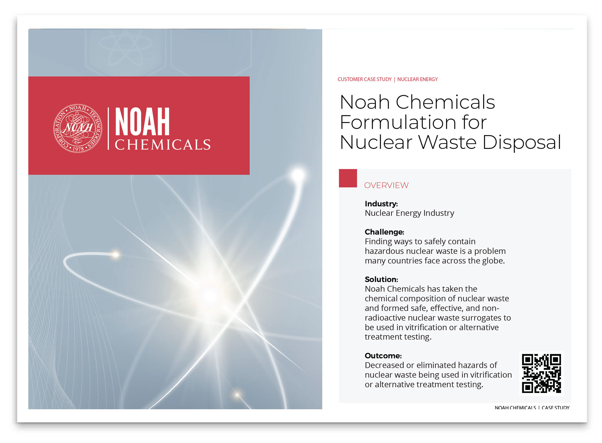 Noah Chemicals Formulation for Nuclear Waste Disposal Case Study