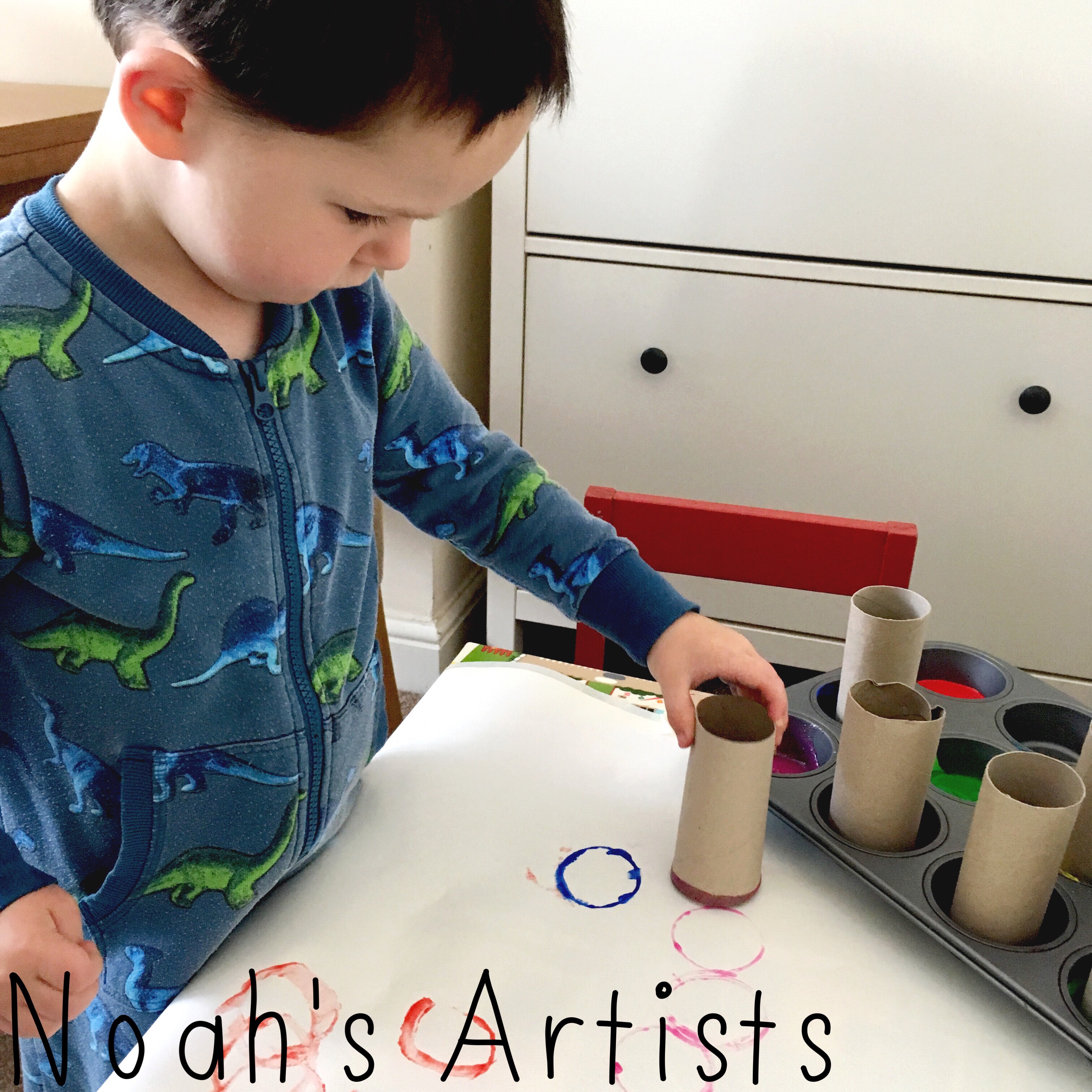 Toilet roll painting Noah's Artists