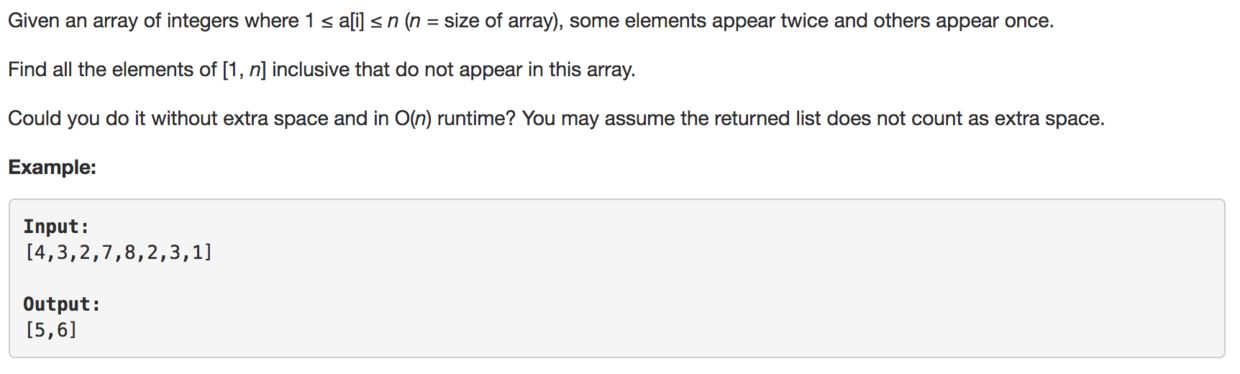Leetcode 448. Find All Numbers Disappeared in an Array SnailTyan