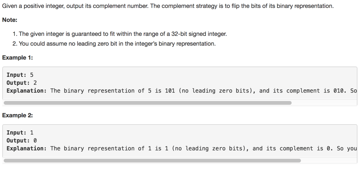 Leetcode 476. Number Complement SnailTyan