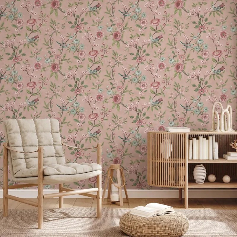 Eleanor Pink Floral Wallpaper Floral Wallpaper Nobletts Nobletts