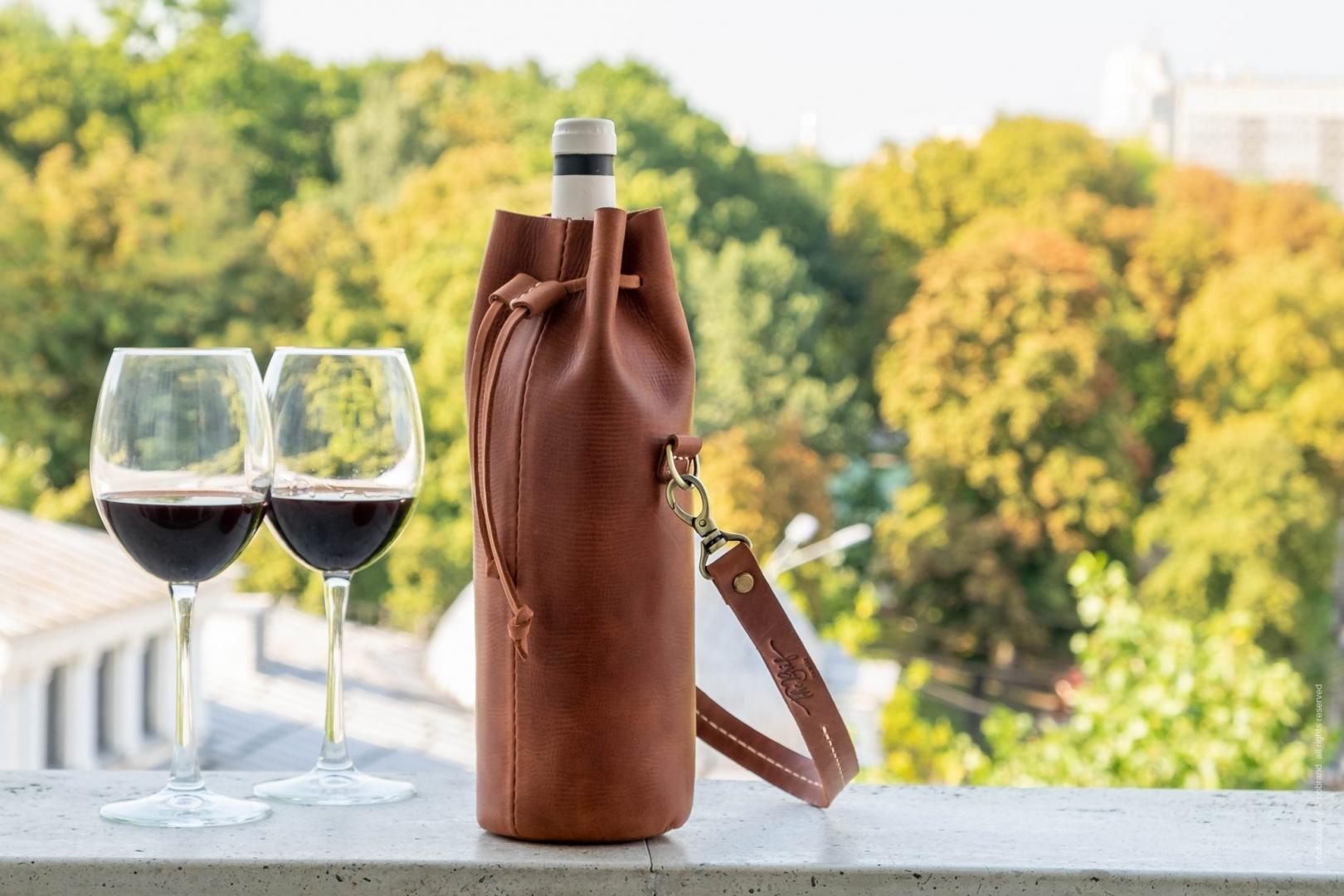Handmade Leather Wine Bottle Carrier Fully Customizable