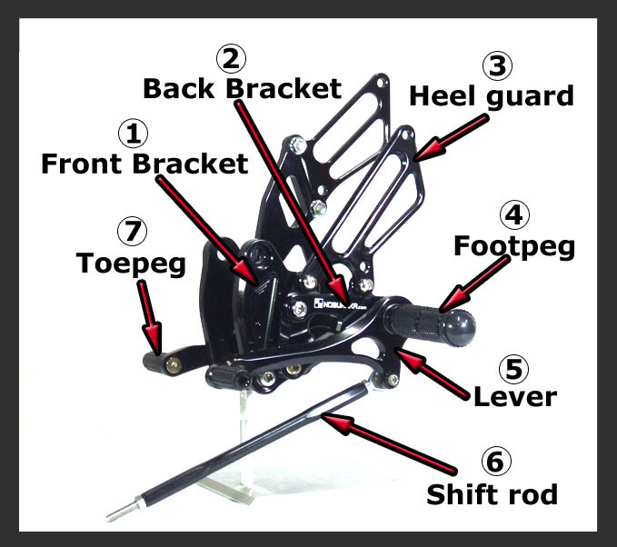 ZX12R ADJUSTABLE REARSETS NOBUNAKA RACING
