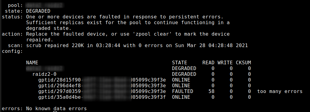 [TrueNAS] Replacing failed disk – nocin.eu