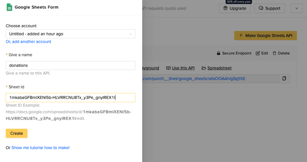How to use Google Sheet API NoCodeAPI