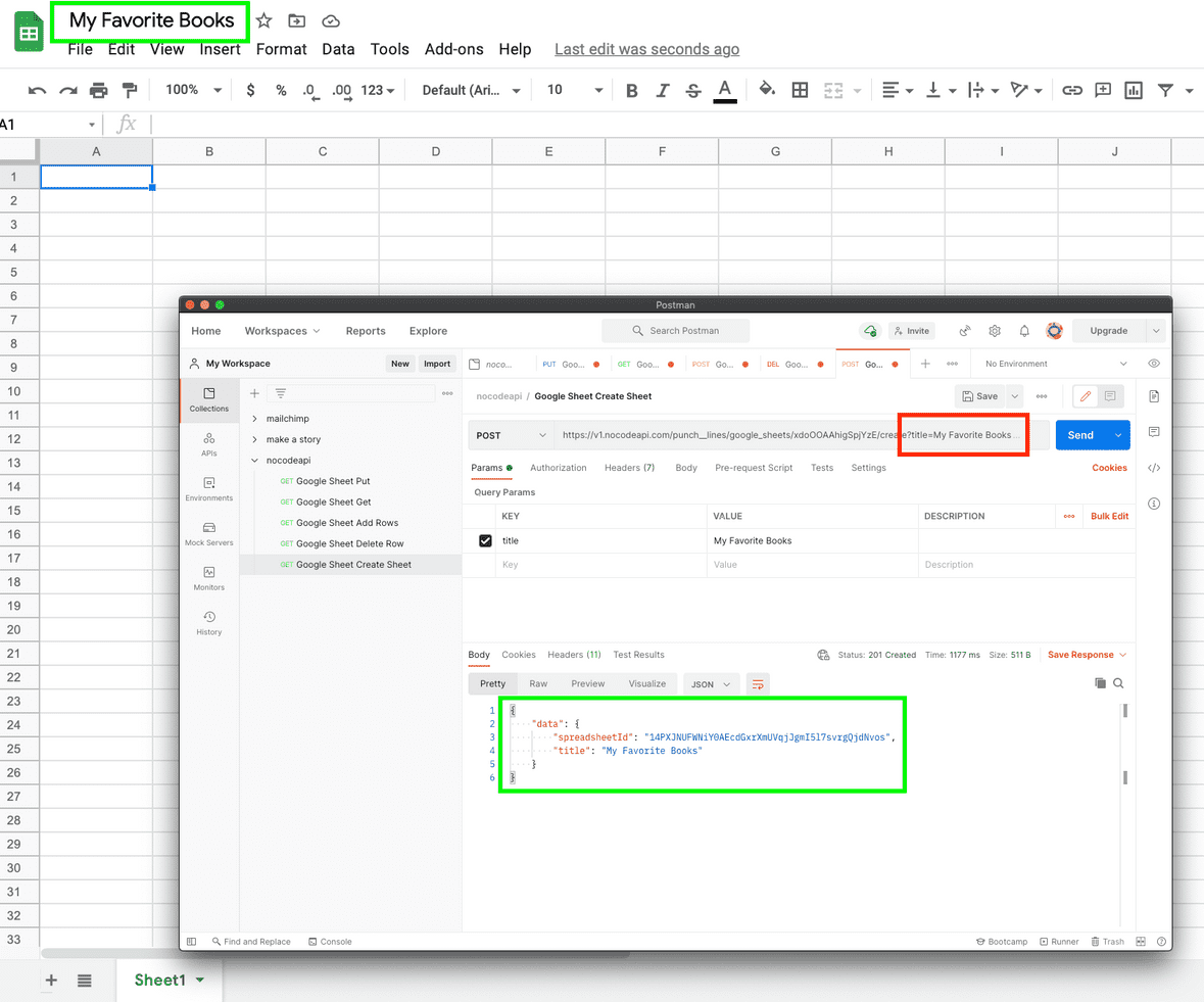 How to use Google Sheet API NoCodeAPI