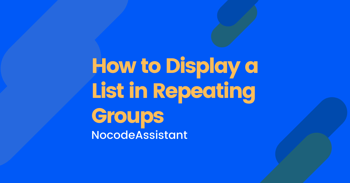 Display a list in a Repeating Group Bubble tutorial