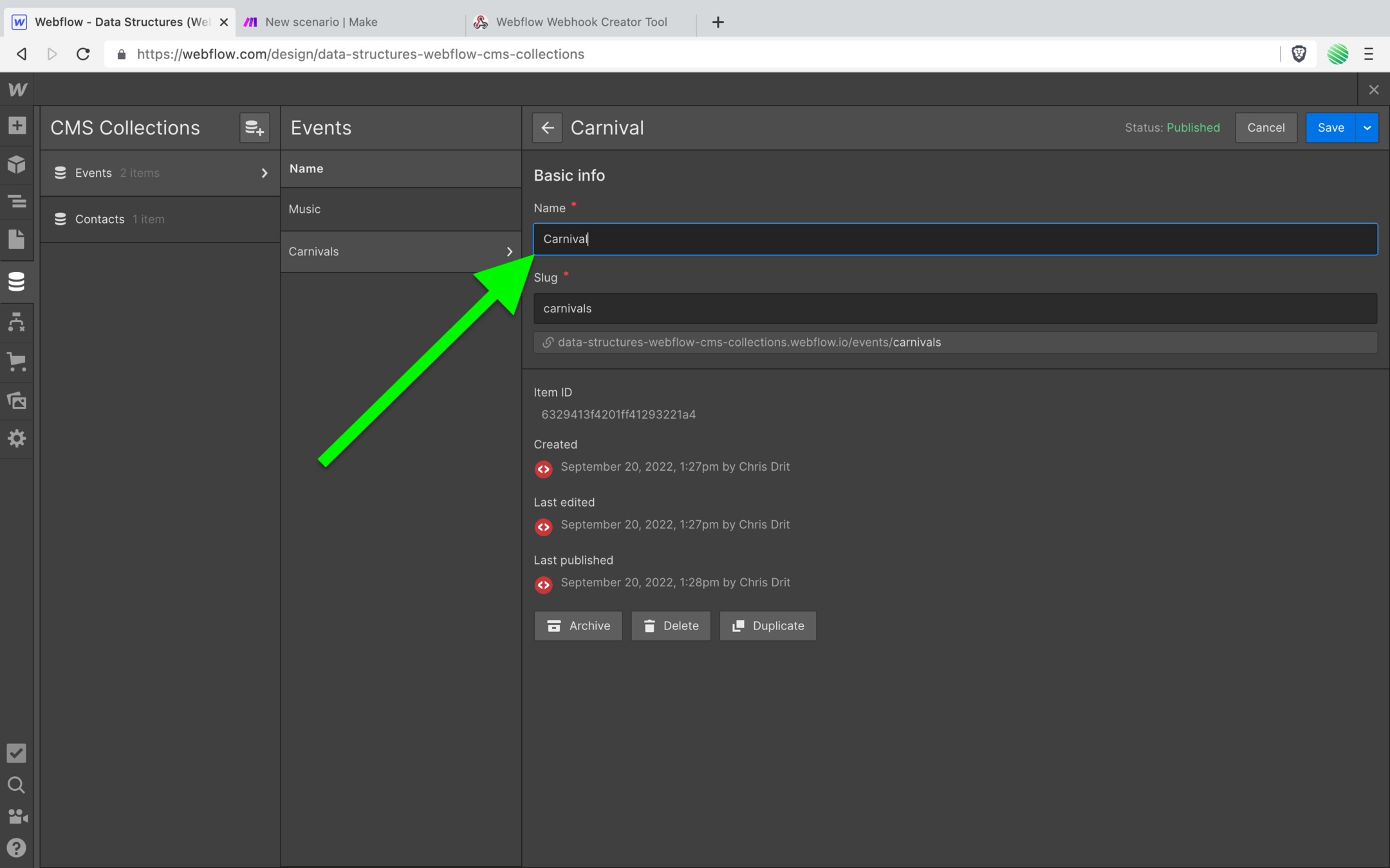 How to filter flow hooks for only one CMS Collection