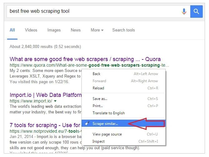 scraper tool chrome Simplified  Scraping