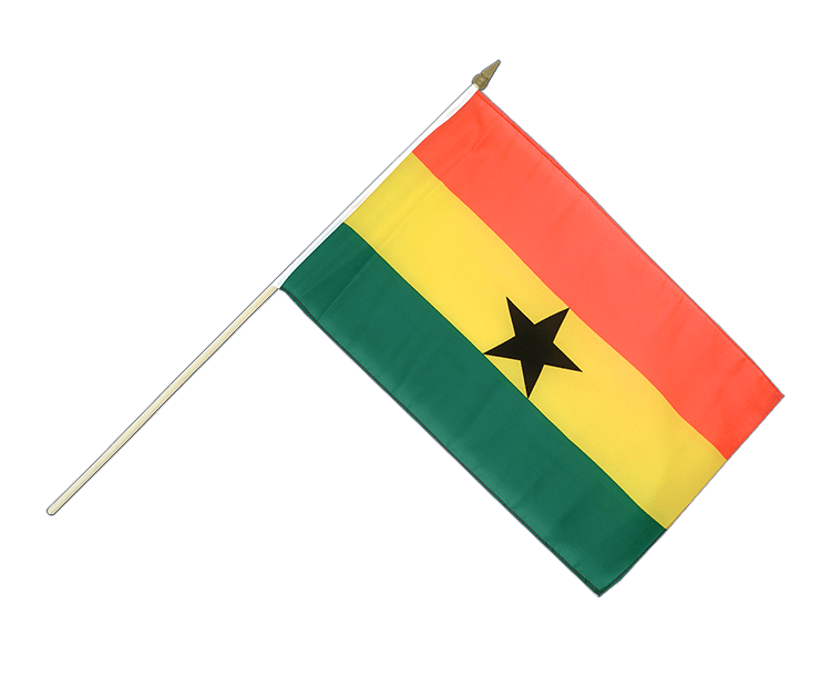 Hand Waving Flag Ghana 12x18" RoyalFlags