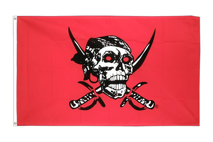 Pirate on red shawl 3x5 ft Flag (90x150 cm) RoyalFlags