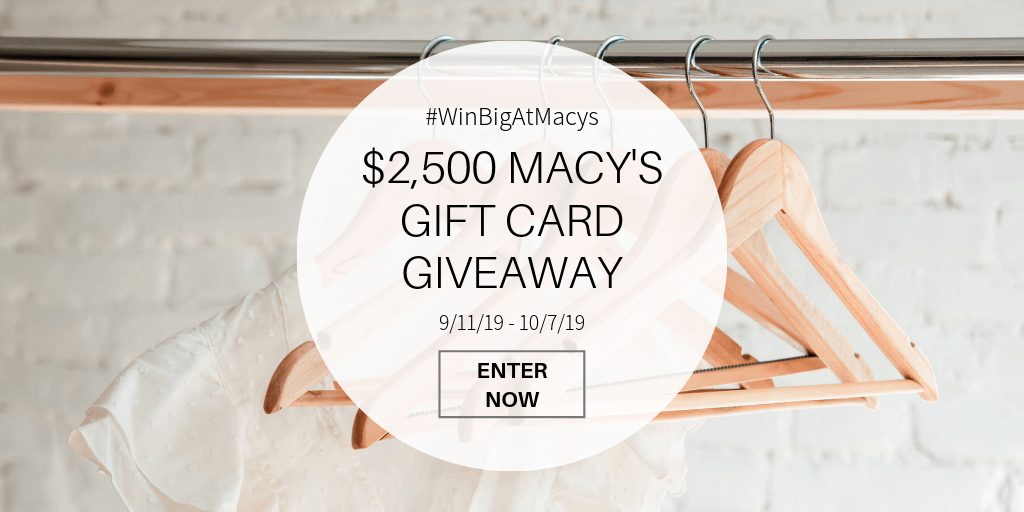Giveaway 500 Gift Card to Macy's 5 Winners (Ends 10/7) Freebies