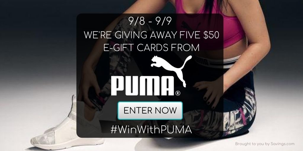 WinWithPUMA 50 Puma Gift Card Giveaway (ends 9/9!)