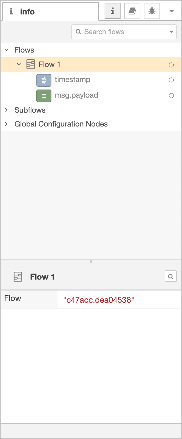 Sidebar Information NodeRED
