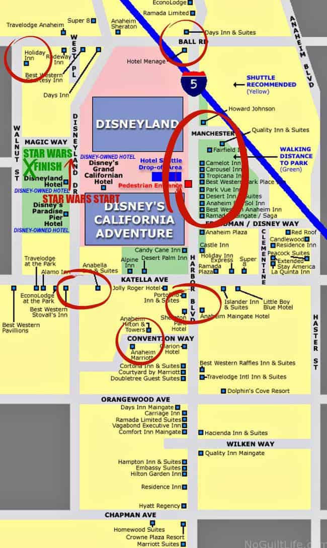 Map Of Hotels Near Disneyland The Best Disneyland Good Neighbor Hotels