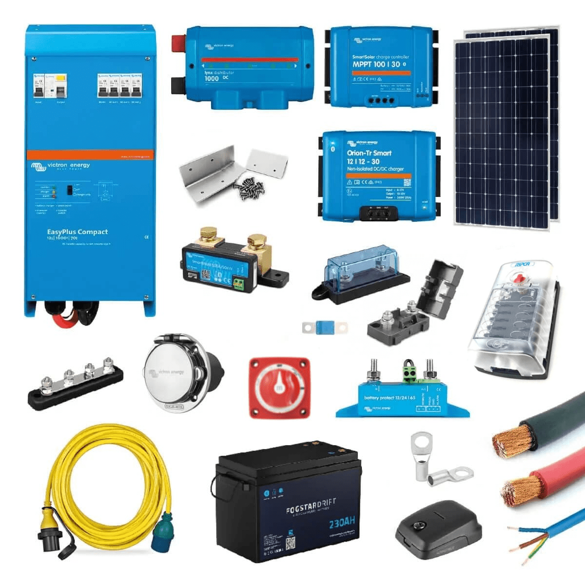 Full campervan electrical kit 1600VA EasyPlus‚ hook up‚ 320W solar