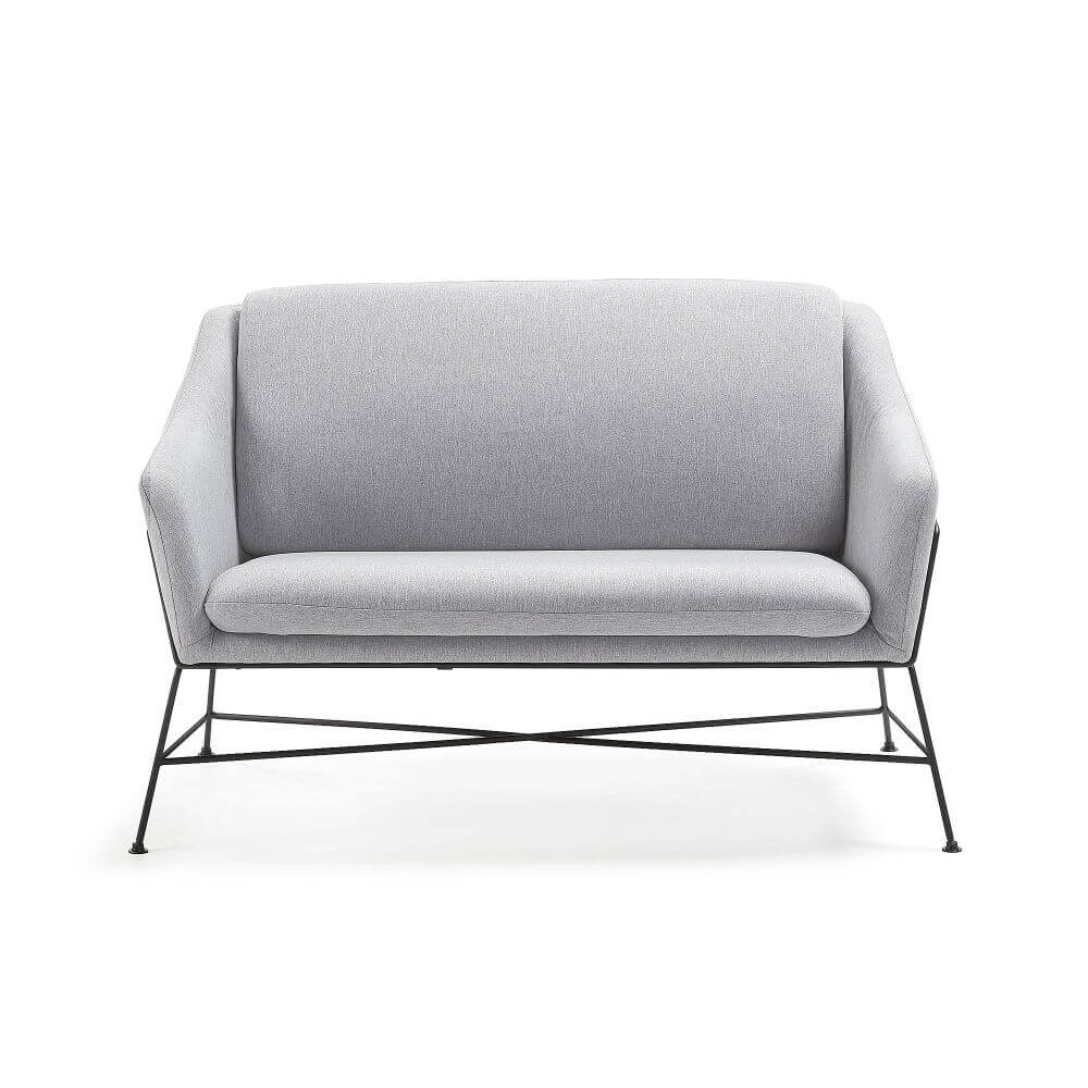 La Forma Brida Sofa Metal Black Fabric Light Grey Salon Namjestaja Noina Arka
