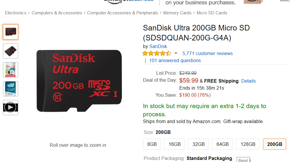 Deal Alert Sandisk S 200gb Microsd Card For 59 At Amazon