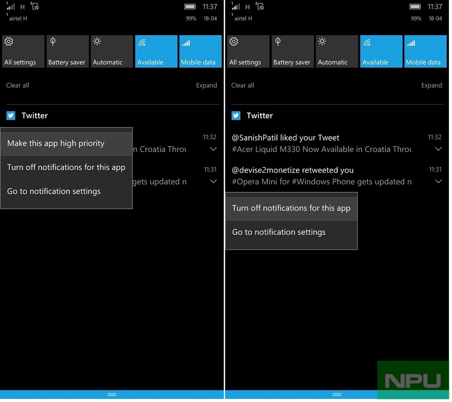 Anniversary update tips New Action Center & notifications features