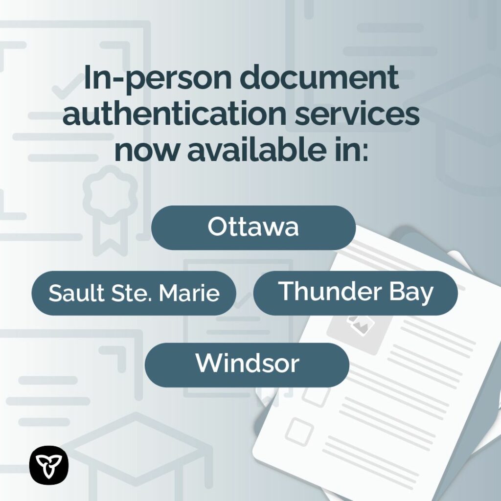 Ontario Simplifying Process to Authenticate Official Documents Such as