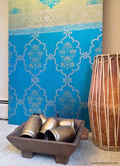 DIY SariInspired Stenciled Art Nomadic Decorator
