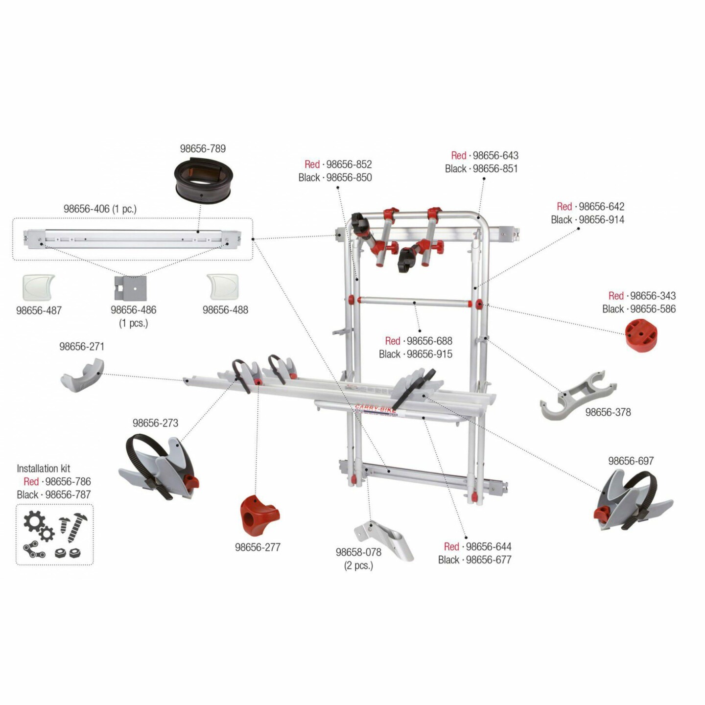 Fiamma CarryBike 200 Rack for Ram Promaster Vans (Black) (02094A26A)
