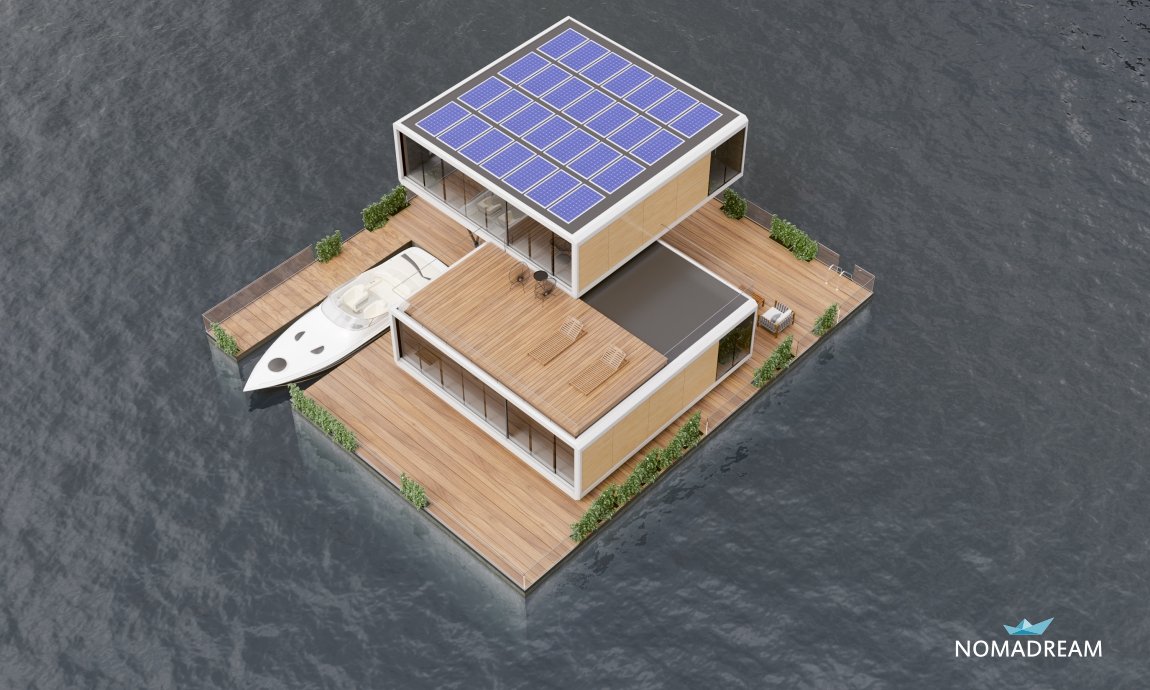 New houseboats, mobile homes and floating houses for sale