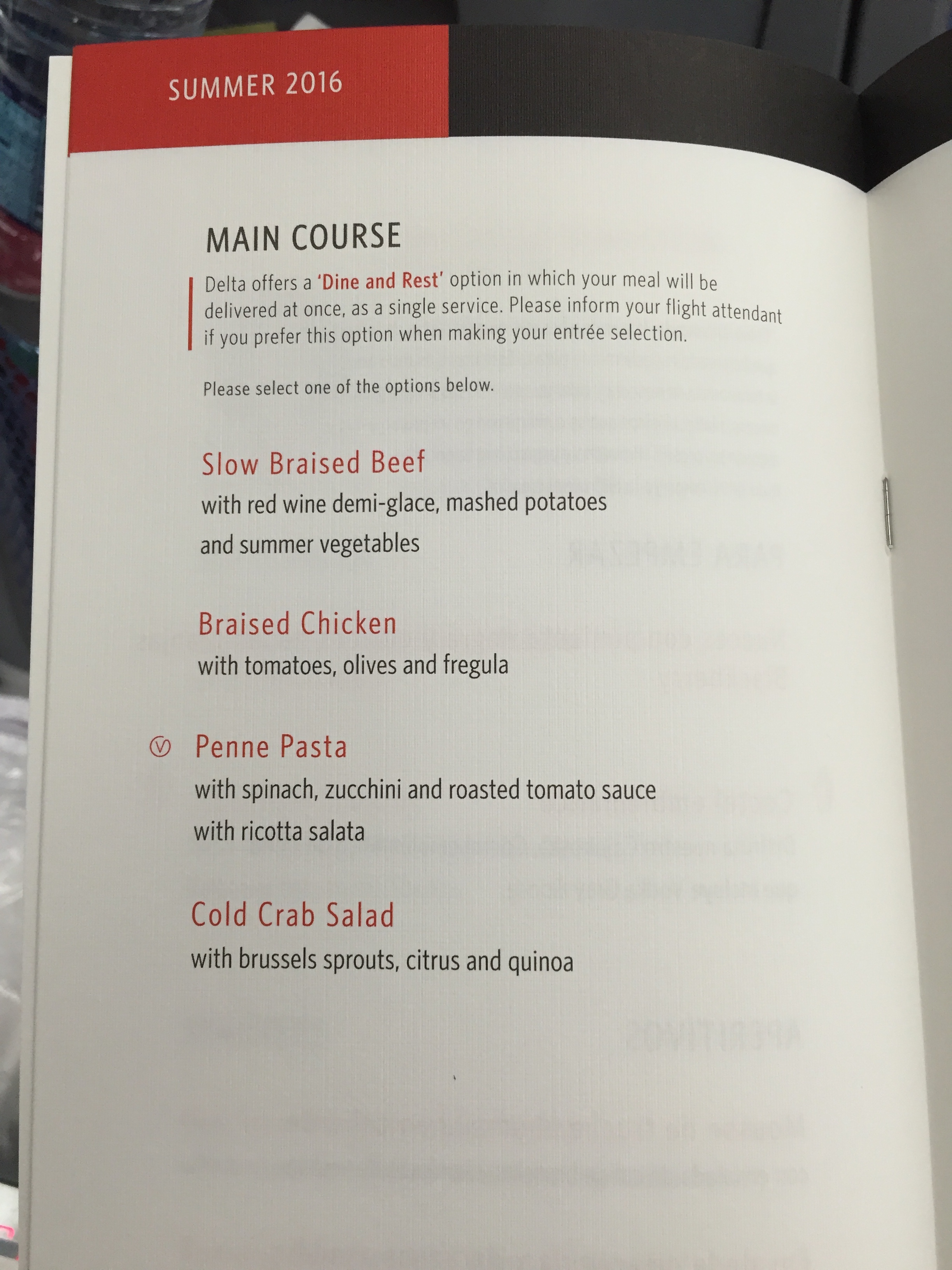 Delta One Menu No Mas Coach!