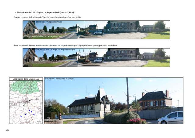 Photomontages de LA HAYE DU THEIL par le promoteur NON AUX EOLIENNES