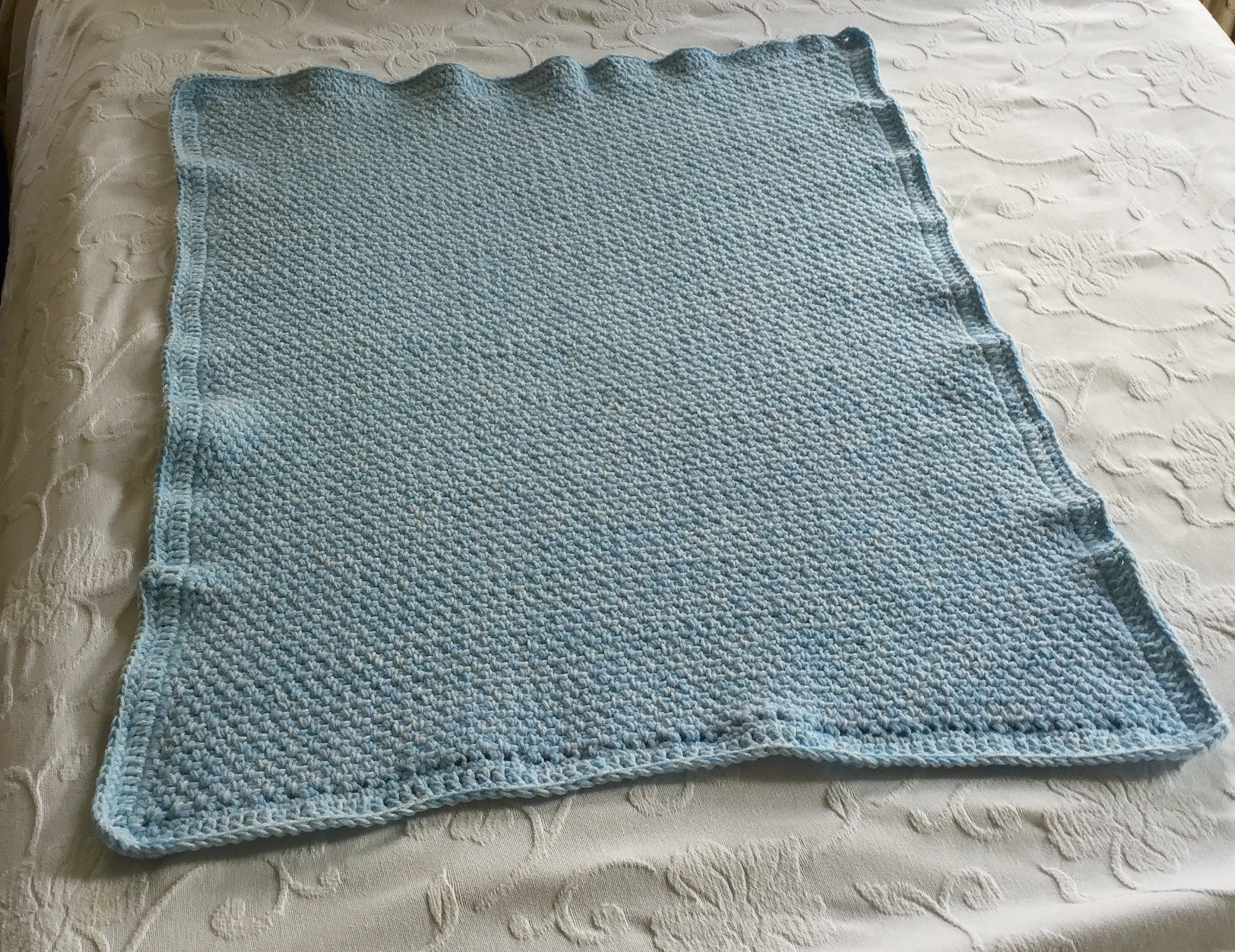 Light blue baby blanket