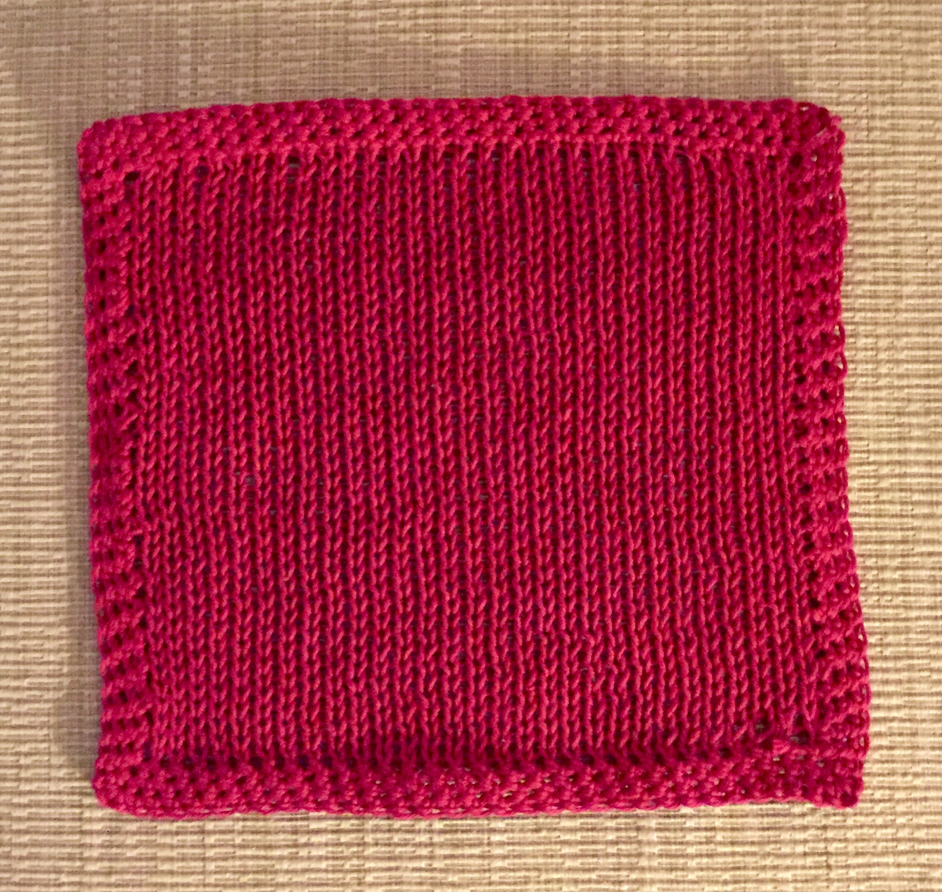 First dish cloth on the machine