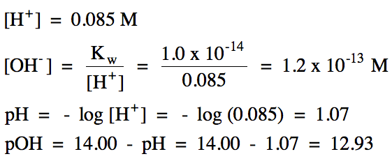 (Note thatwe could have also calculated pOH using Equation 2.)