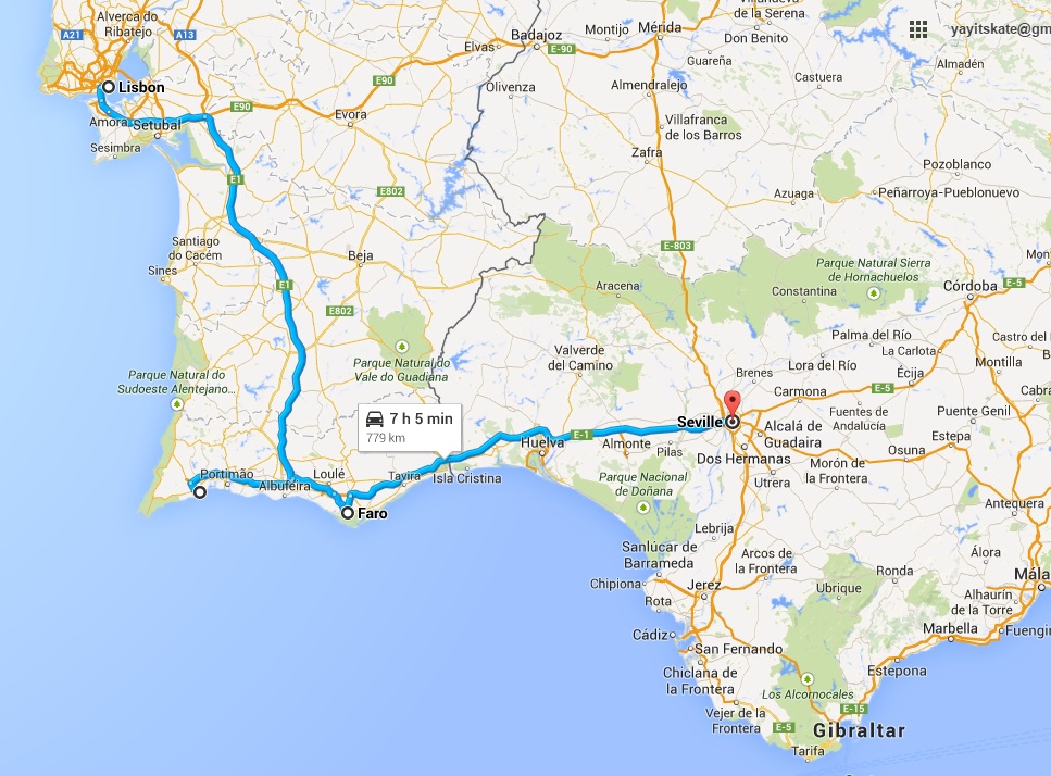 Driving to Sevilla Lagos and Faro Nonstop from JFK