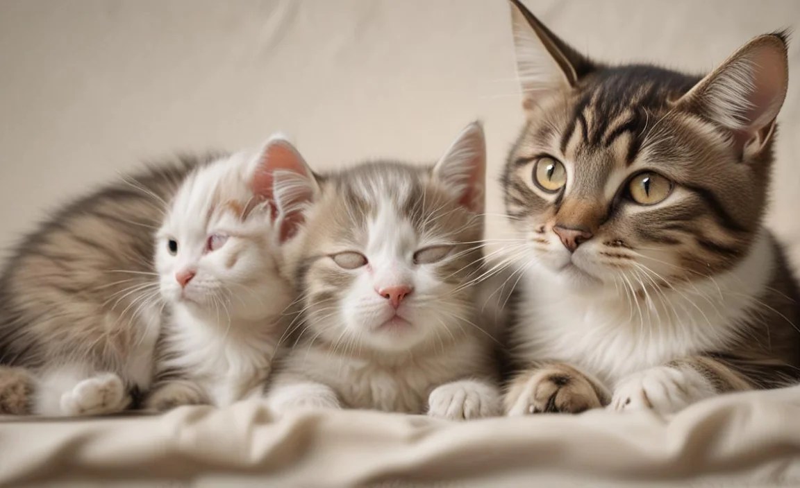 4.The Mother Cat Is Preoccupied With Something Else