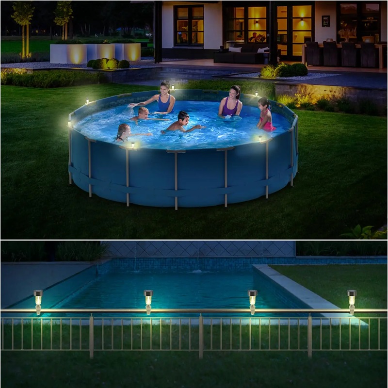 LED Solar Pool Light Above Ground Pool Fence 6PCS Waterproof LED Nook