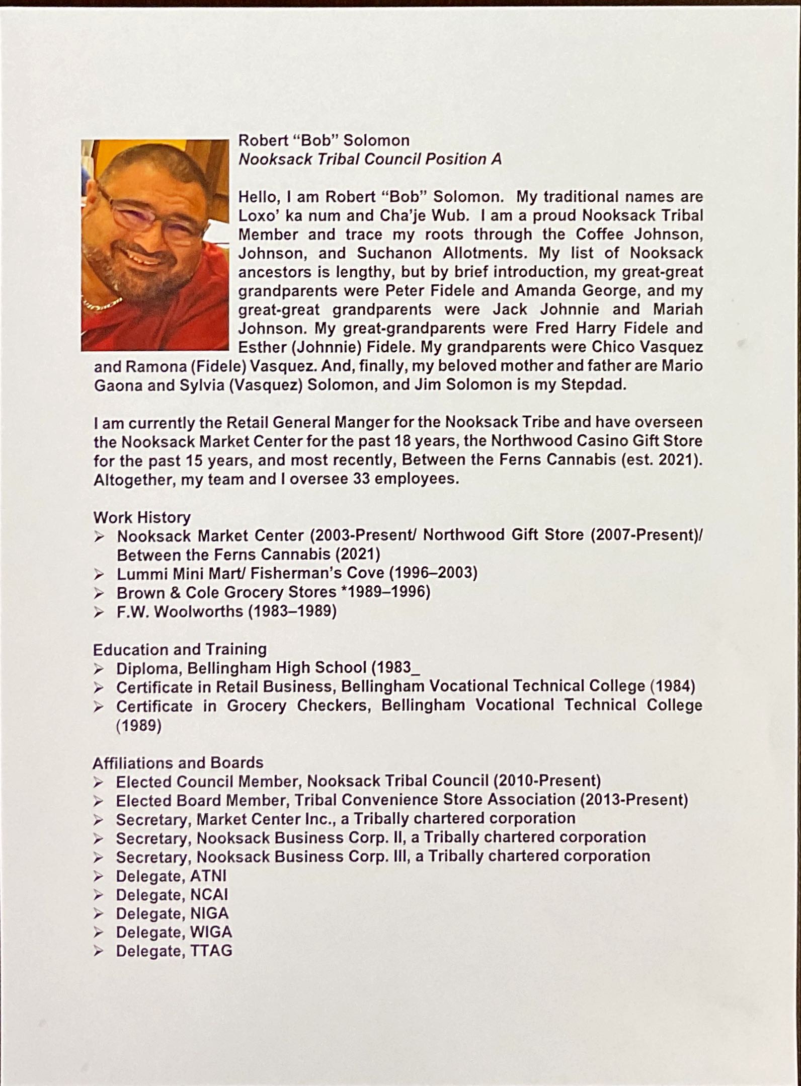 2022 Tribal Council Election Nooksack Indian Tribe