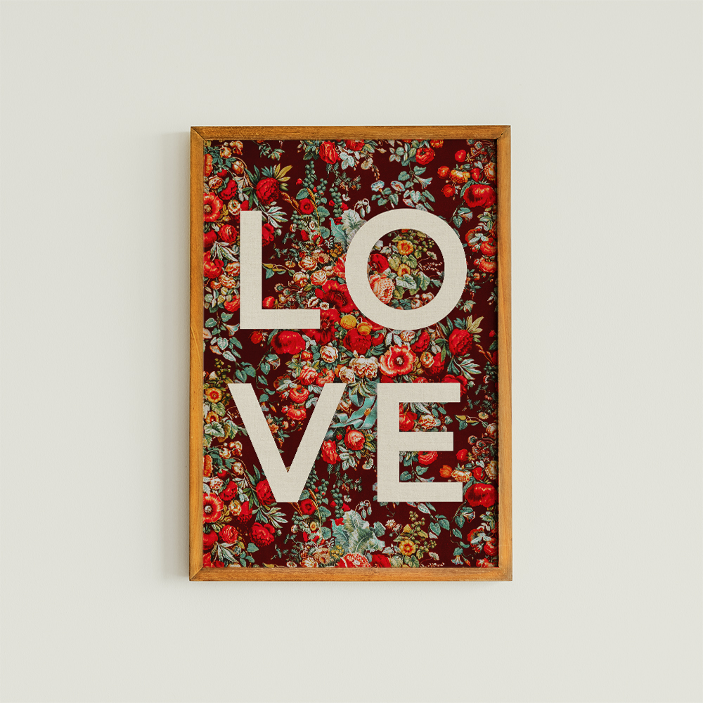 Vintage Floral Love Poster Noop