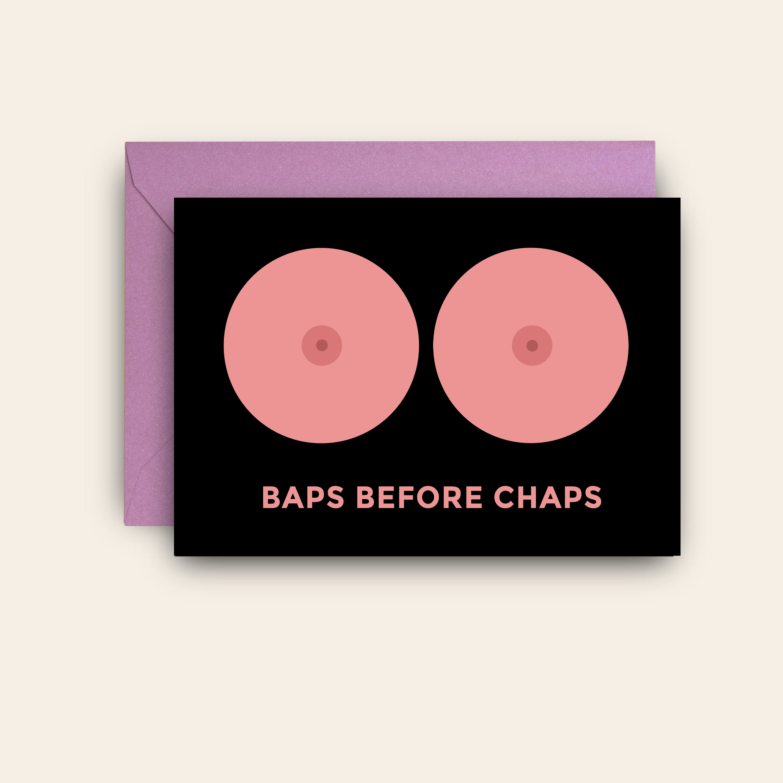 Baps Before Chaps Galentine's Ireland Slang Greeting Card Noop