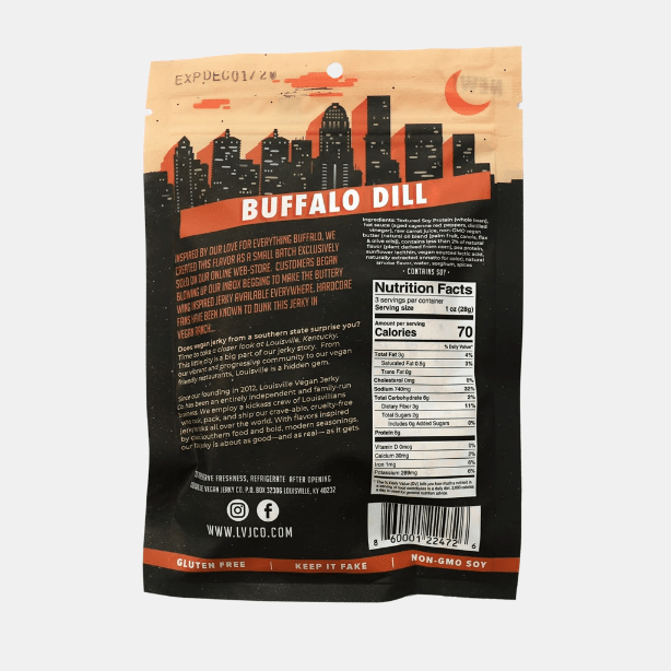 NoPigNeva Louisville Vegan Jerky Buffalo Dill Vegan Jerky NoPigNeva