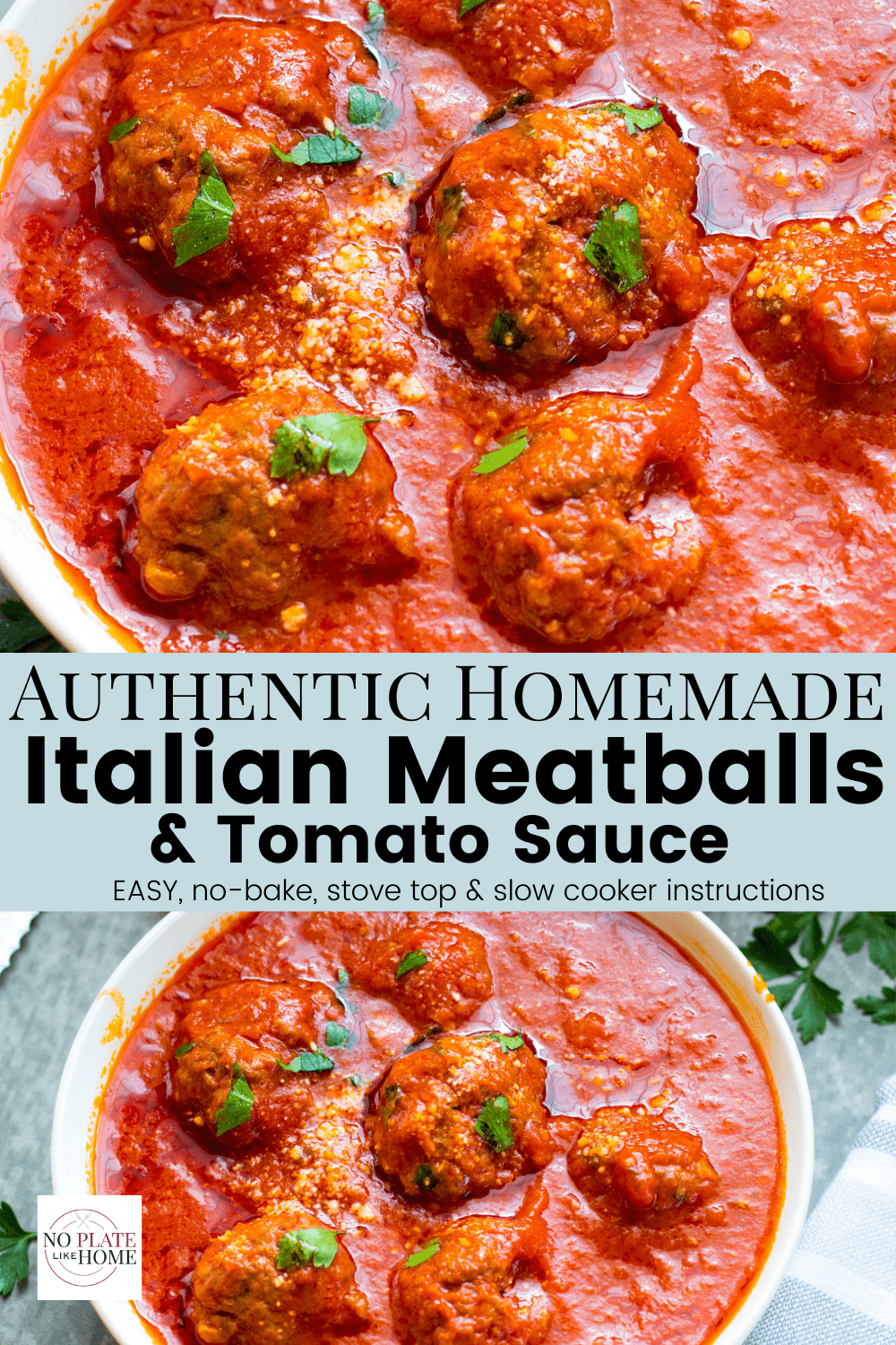 Authentic Italian Meatballs and Tomato Sauce + VIDEO No Plate Like Home