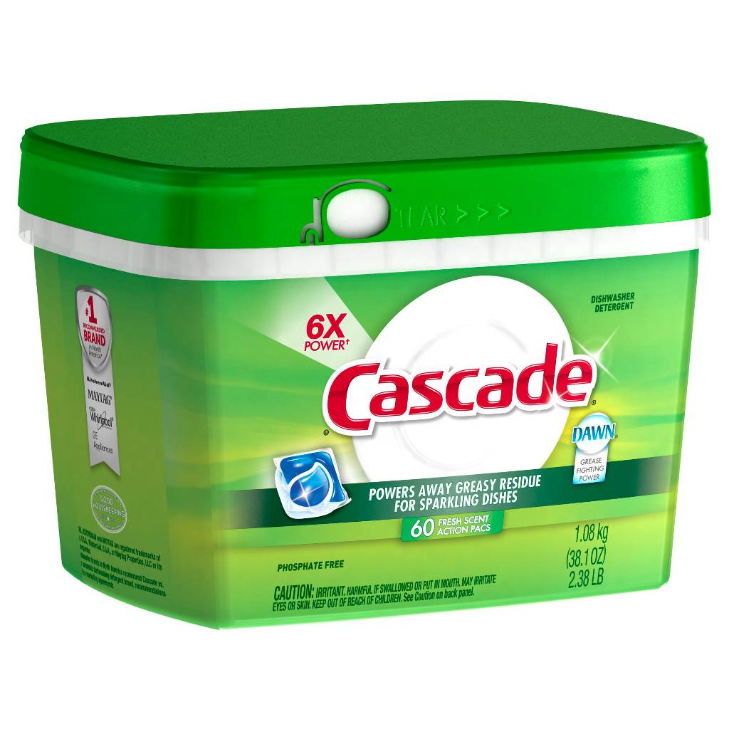 Cascade Dishwasher Detergent ActionPacs 60ct As Low As 6.20 (Reg. 10.