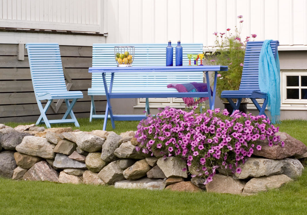 Blåa Utemöbler Trädgård och terrass Inbjudande utemiljö Nordsjö Idé & Design