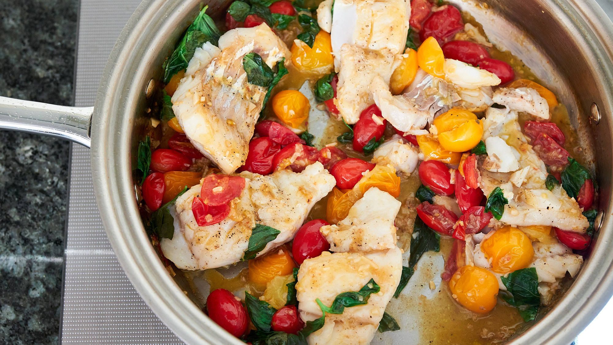 PanRoasted Cod Recipe with Cherry Tomato & White Wine Pan Sauce