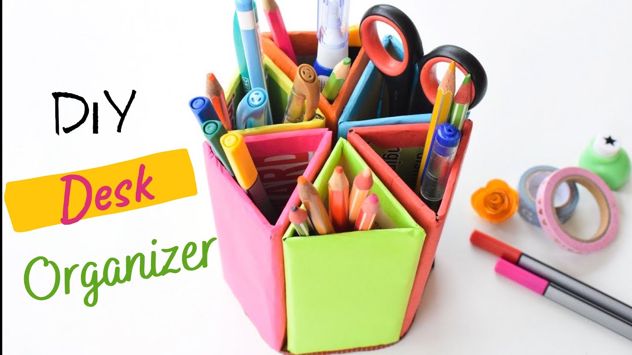 DIY Pencil Organizer DIY Desk Organizer Best out of waste ideas